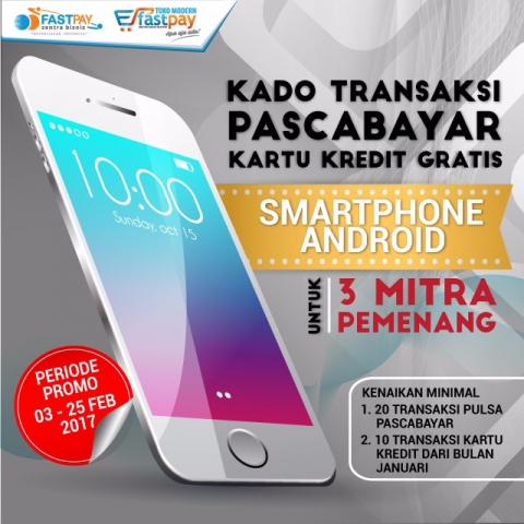 Promo trx HP pascabayar & kartu kredit berhadiah smartphone Android